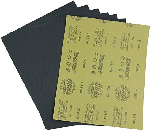 Sandpaper Sheets, 400 Grit Dry Wet Sand Paper, 9 x 11 Inch,Silicon Carbide, for Wood Furniture Finishing,Metal Sanding and Automotive Polishing,10 -Sheet