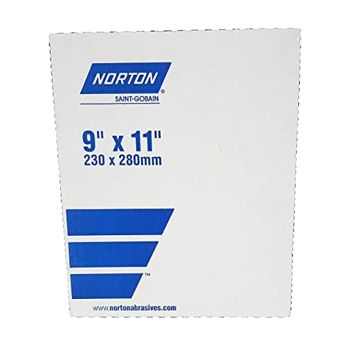 Norton Sandpaper Sheet, ProSand 80 Grit Sandpaper, Coarse Sanding Sheet, Pack of 50 Sanding Sheets