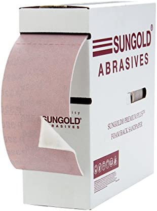 Sungold Abrasives 53810 4-1/2" x 5" Foam Backed Sanding Sheets. 180 Grit red/White