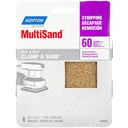 Norton Sandpaper Sheet, Multisand 100 Grit Sandpaper, Medium Grit Sanding Sheet, Pack of 6 Sanding Sheets