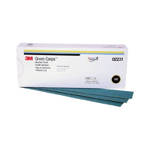 3M 02231 Green Corps Stikit 2-3/4 x 16-1/2 40E Grit Production Sheet (Pack of 5)