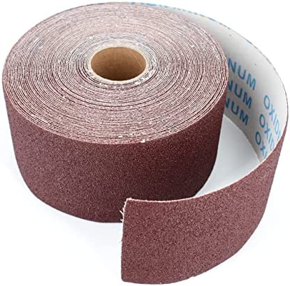 Ready-to-wrap Ready-to-cut 3 wide by 49 Feet long Aluminium Oxide Abrasive for Drum Sander Sandpaper Continuous Roll (Grit:80)