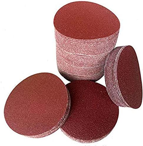 Lheng 3-Inch Dia 80 Grits Abrasive Sanding Paper Disc Flocking Sandpaper for Drill Grinder Rotary Tools 100Pcs