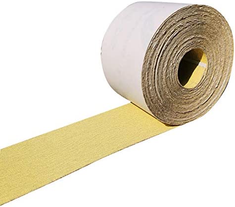 SACKORANGE 2-3/4 x 10 Yards 120-Grit Gold PSA Sander Paper Roll - Longboard Continuous Roll Self Adhesive Stickyback Longboard Aluminum Oxide Dura Sandpaper for Automotive and Woodworking (120-Grit)