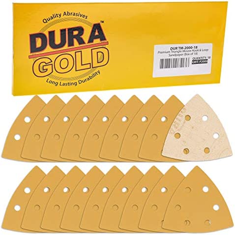 Dura-Gold Premium Triangle Mouse Sanding Sheets Variety팩 - 60 80 120 180 240 320 Grit 4 Each 24 Total 6 Hole Pattern Hook & Loop Triangular Shaped Sander Discs 알루미늄 Oxide Sandpaper