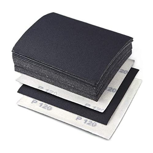 1/4 Sheet Sandpaper 80 Grit Hook & Loop or Clip on Sander Sheets High Performance Waterproof Silicon Carbide 5.5 x 4.5 Sanding Sheets for Wet/Dry Palm Sanders Polishing Accessories, 30PCS