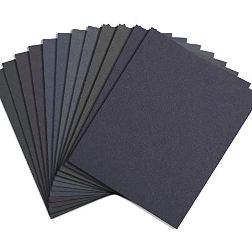 Abrasive Dry Wet 방수 Sandpaper Sheets Assorted Grit 400/ 600/ 800/ 1000/ 1200/ 1500 Furniture Hobbies Home Improvement 12