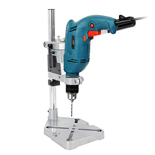 Bench Drill Press Stand, Heavy Duty Electric Adjustable Double Hole Drill Holder Clamp Bracket Drill Grinding Rack Stand Hanger Workbench Repair Tool