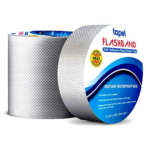 Tapel Butyl White Waterproof Tape - 2 X 16 - Leak Proof Long Lasting Watertight Rubber Putty Butyl Tape for RV Repair, Window, Silicone, Boat and Pipe Sealing, Glass & EDPM Rubber Roof Patching