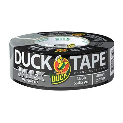 Duck Max Strength 240201 Duct Tape, 1-Pack 1.88 Inch x 45 Yard Silver