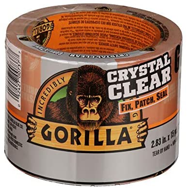 Gorilla Crystal Clear Repair Duct Tape Tough & Wide, 2.88 x 15 yd, Clear, (Pack of 1)