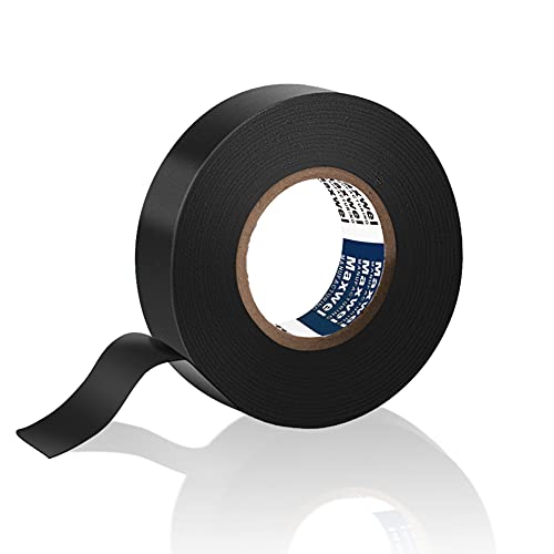 Electrical Tape Black Waterproof PVC - 0.75In 65ft 1Pack High Temp Weatherproof Bulk Vinyl Heavy Duty Electric Insulation Tape for Indoor Outdoor, Wrapping Wiring Harness, Auto Electrical Protection
