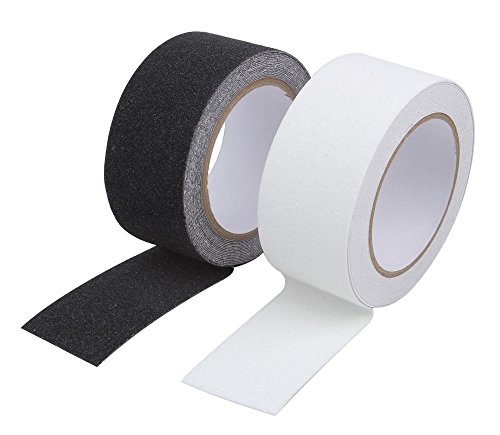 [2 Color Set] Anti-slip Tape Roll Type Outdoor Staircase 2 in x 16.4 ft (50 mm x 5 m) White & Black
