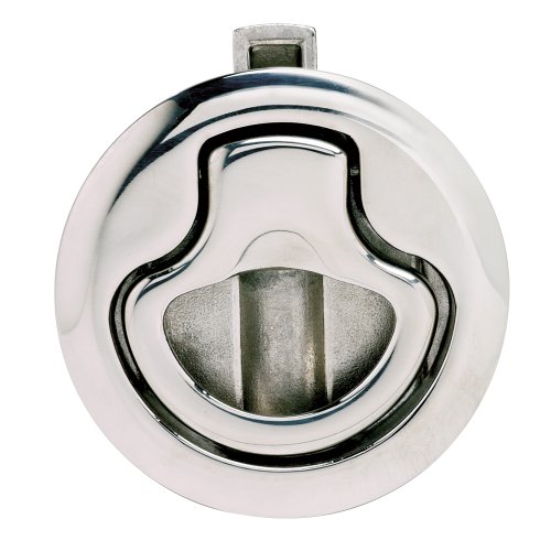 Southco M1-15-61-8 Series Electropolished Stainless Steel 316 Flush Pull Push-to-Close Latch, Non-Locking, 0.19&#34;/0.35&#34; Panel Thickness, Bright
