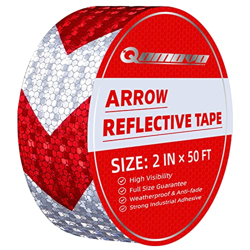 Blue White Arrow High Visibility Reflective Tape 2 inch x 50 feet Self-Adhesive Tape Conspicuity Safety Warning Tape