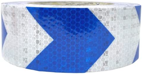 [ALL STAR TRUCK PARTS] Blue Arrow Reflective Tape, 2 Hazard Warning Tape Waterproof - High Intensity Reflector Conspicuity Safety Tape Strong Adhesive Crystal Lattice Blue Arrow (2 IN x 75 FT)