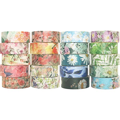 피는 화일본 종이 테이프 20 권창조 성꽃무늬 마스킹 테이프 세트 여성의 스타일 《와시테푸》 포장,DIY공예품