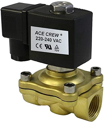 1 inch 220V-240V AC Brass Electric Solenoid Valve NPT Gas Water Air N/C