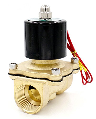 Woljay Electric Solenoid Valve 2 Inch AC 24V Water Air Gas NC Normally Closed Brass Valve