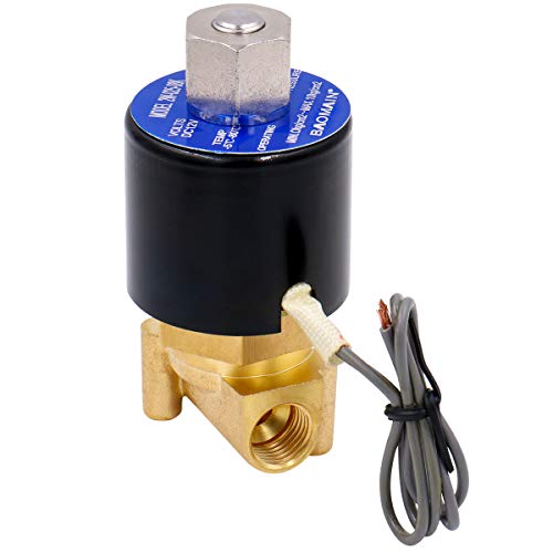 Baomain Brass Electric Solenoid Valve 1/4 DC 12V 2Way 2position work Water Air Gas NO Normally Open