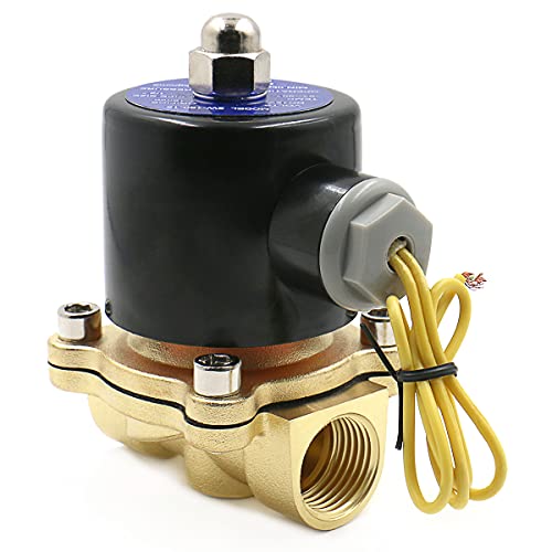 Baomain 1/2 inch Brass Electric Solenoid Valve Water Air Fuels N/C Valve AC 220V