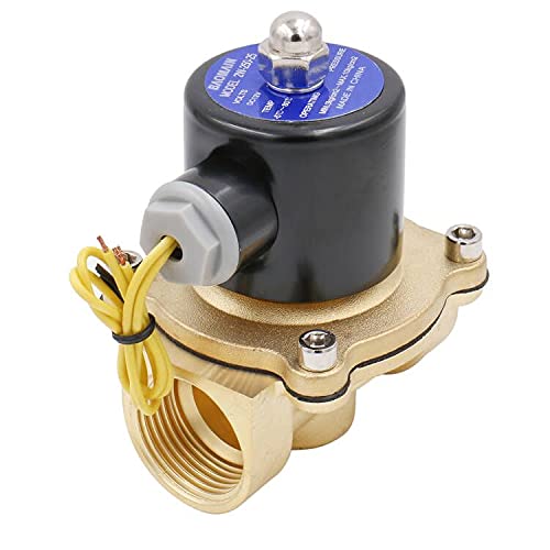 Baomain 1 inch DC 12V Brass Electric Solenoid Valve Water Air Fuels NC Valve 2W-250-25