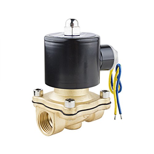 uxcell DC 12V 2W160-15 BSP 1/2인치 Normally Closed 2 Way N/C Brass Solenoid Valve Water Air Gas Fuels