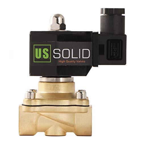 U.S. Solid 3/4 Brass Electric Solenoid Valve 12V DC Normally Closed VITON Air Water Oil Fuel