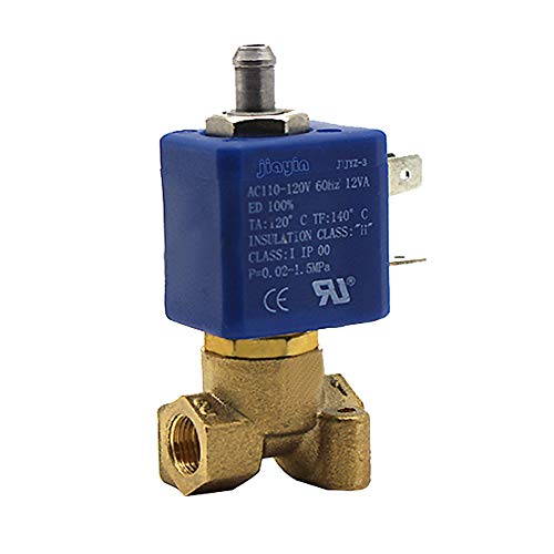 Jiayin JYZ-3 Normally Closed N/C 2/3 Way AC 110V - 120V 1/8 Brass Coffee Makers Steam Air Water High Pressure 2 Position 3 Way Water Solenoid Valve Boiler Valve