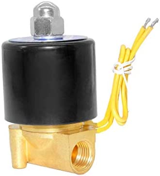 Beduan Brass Mini Electric Solenoid Valve, 12V 1/4 Air Valve Control Flow Normally Closed for Air Water Oil Fuel