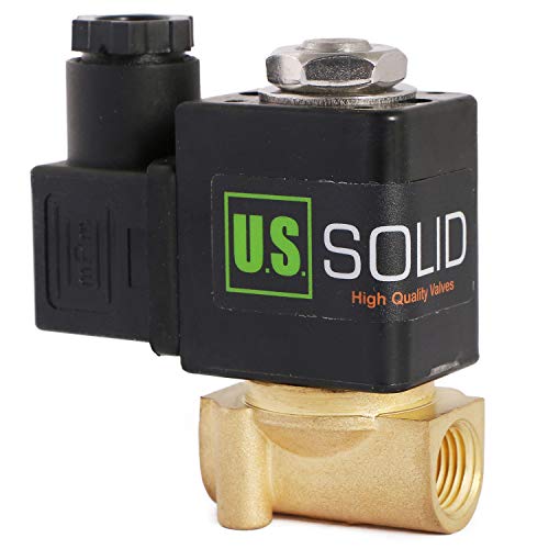U.S. Solid 1/4 Brass Electric Solenoid Valve 12V DC Normally Closed VITON Air Water Oil Fuel