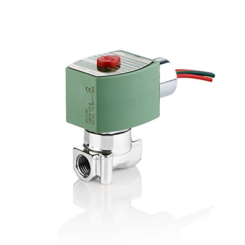 ASCO 8262H007-24/DC Stainless Steel Body Direct Acting General Service Solenoid Valve, 1/4 Pipe Size, 2-Way Normally Closed, Nitrile Butylene Sealing, 1/8 Orifice, 0.35 Cv Flow, 24V/DC