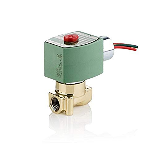 ASCO 8262H202-120/60,110/50 Brass Body Direct Acting General Service Solenoid Valve, 1/4 Pipe Size, 2-Way Normally Closed, Nitrile Butylene Sealing, 5/32 Orifice, 0.52 Cv Flow, 120V/60 Hz, 110V/50 H