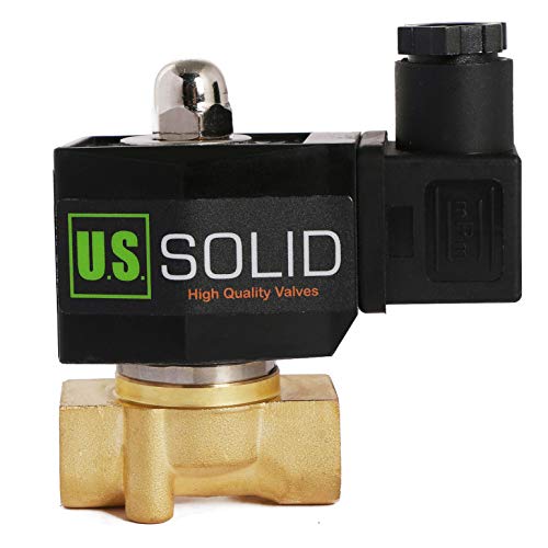 U.S. Solid 3/8 Brass Electric Solenoid Valve 12V DC Normally Closed VITON Air Water Oil Fuel