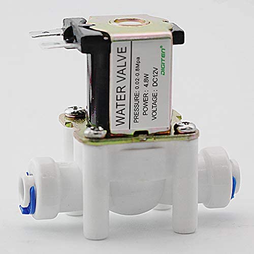 DIGITEN DC 12V 1/4 Inlet Feed Water Solenoid Valve Quick Connect N/C normally