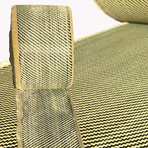 Kevlar Fabric- YEL 4" x 10" - 2x2 Twill WEAVE-3K/200g