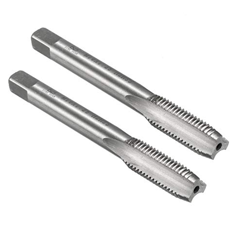 uxcell Metric Machine Taps M10 x 1.25mm H2 HSS Uncoated 3 Straight Flutes Thread Tapping DIY Tool 2pcs
