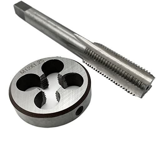 Aokus 12mm x 1.25 HSS Metric Right Hand Thread Tap and Die Set M12 x 1.25mm Pitch