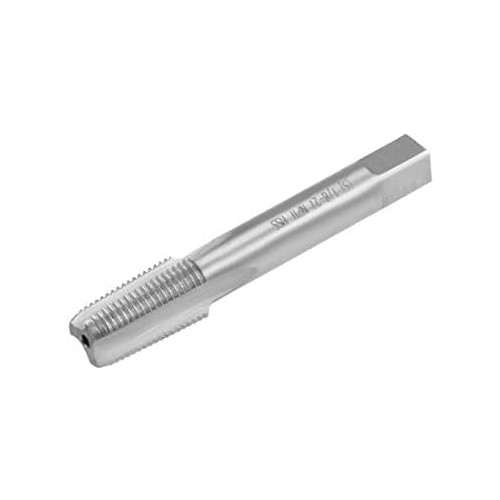 uxcell Machine Tap, 1/8-27 NPTF Straight Pipe 3 Straight Flutes High Speed Steel Screw Thread Threading Milling Tap