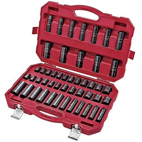 Craftsman 48pc Master Laser Impact Socket Accessory Set with Portable Case, 1/2 Drive, Inch/metric