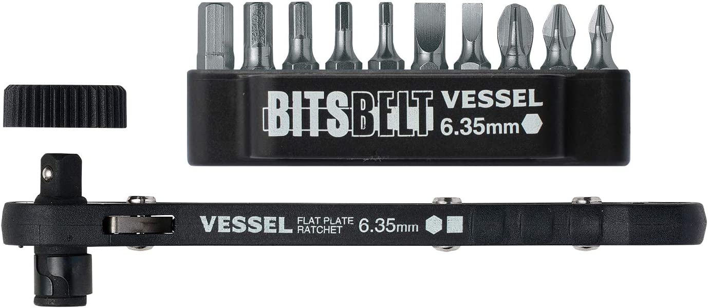 베셀 VESSEL 판라쳇 드라이버 세트 플러스,일자,육각비트 10개 포함 TD 70