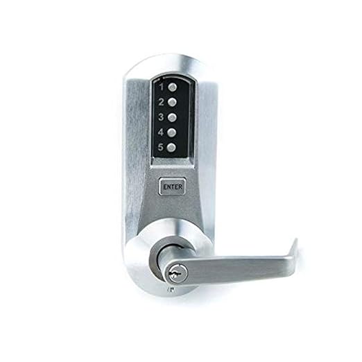 Simplex - 5021XSWL26D Kaba 5000 Series Cylindrical Mechanical Pushbutton Lock, 13mm Throw Latch, Floating Face Plate, 70mm Backset, Kaba Cylinder (Schlage