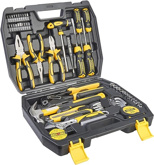 DOWELL Tool Set Kit 62PCS Homeowner Wrench Pliers Screwdriver Repair