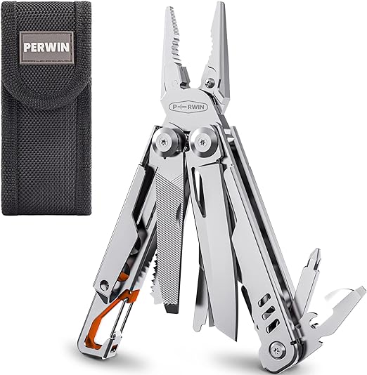Multitool, 13-in-1 Multi-tool Pliers with Carabiner Professional for Fishing & Camping, Fathers Day Gifts Men Dad Husband by PERWIN