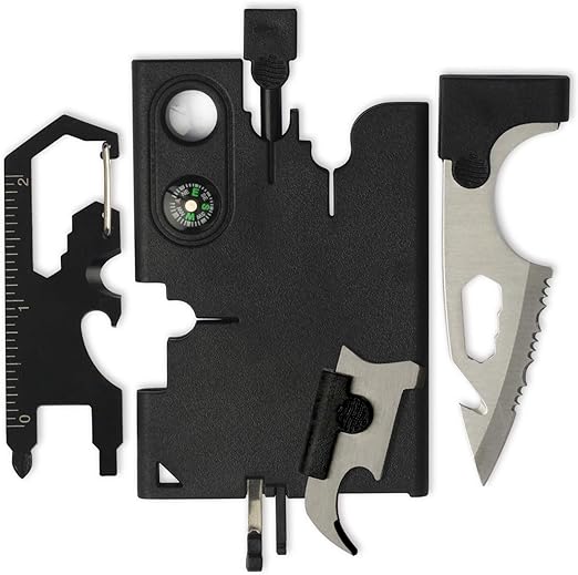 Credit Card Tool Multitool Mens Stocking Stuffers Survival Wallet, 19 in 1 Survival Tools Gifts
