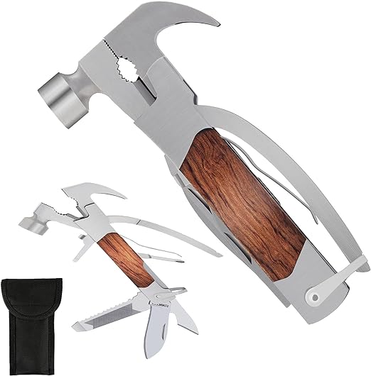 T4U888 Gifts for Dad Hammer Multitool 14 in 1 from Daughter Son Fathers Day, Unique Birthday Ideas Gift for Husbands Him Men, Cool Gadget Christmas Stocking Stuffer for Men
