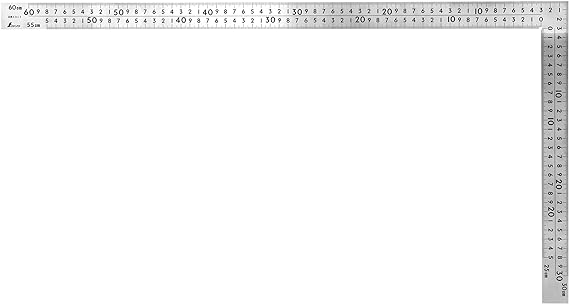 신와측정(Shinwa Sokutei) 곡자중금보급형 스텐 60×30cm 표리동목 8단 눈금 63413