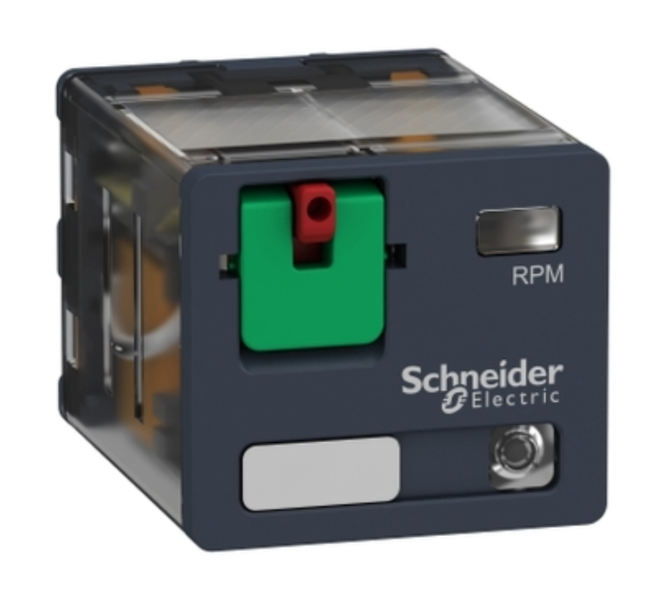 plug-in relay, Harmony electromechanical relays, 15A, 3CO, with LED, lockable test button, 24V AC